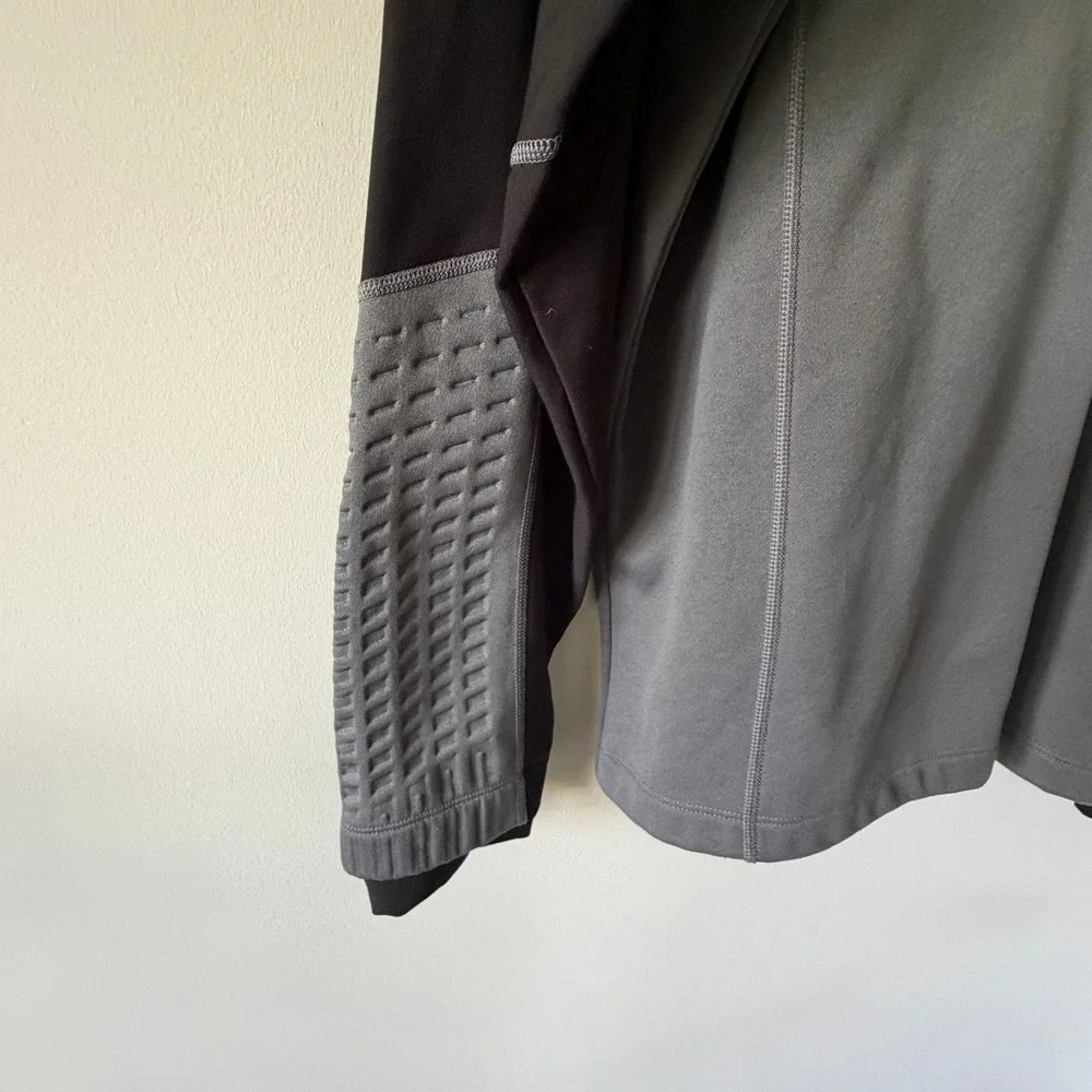 Nike Golf Therma-FIT Mens XL Quarter‎ Zip Pullover Gray Black Colorblock Fleece